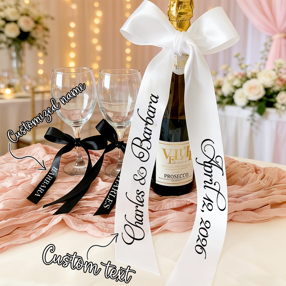 Interior Design Names - 3Pieces/Set Customized Bow Ribbon Customizable Name