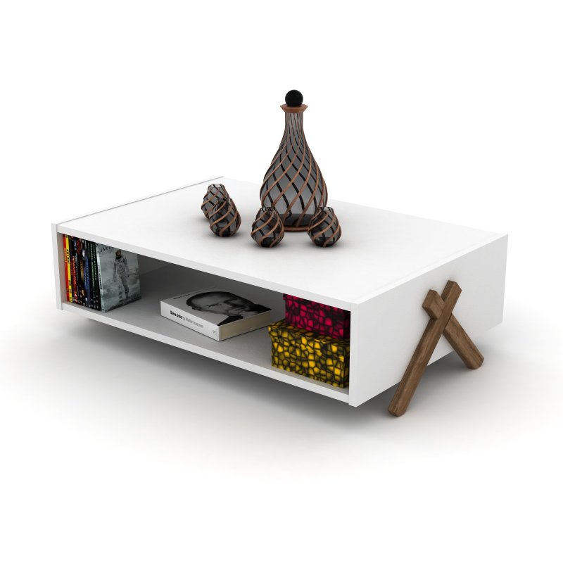 Interior Design White And Wood - HT Design Kipp Cross Legs Wooden