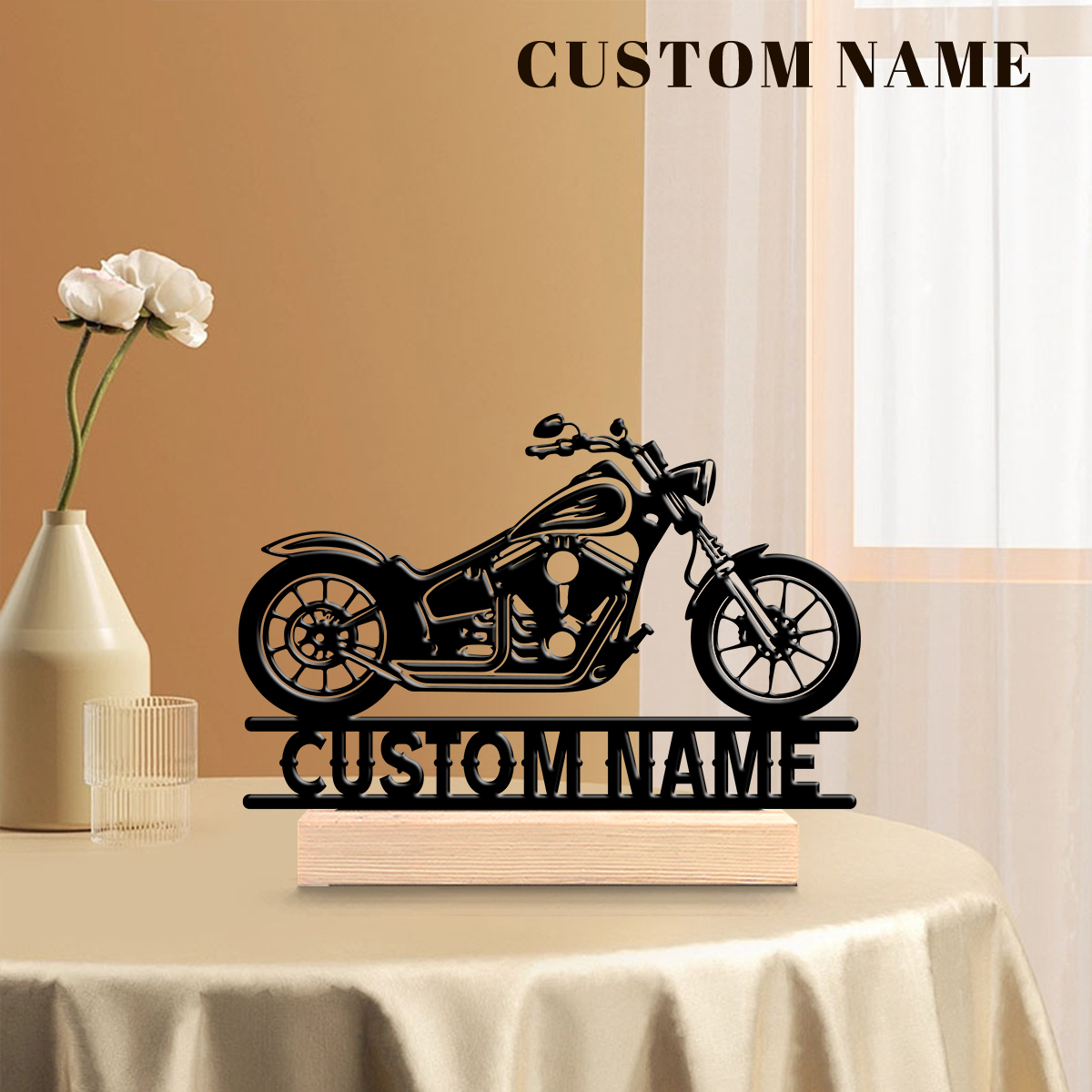 Interior Design Names - 1Pc Csutom Name Road Motorbike Wooden