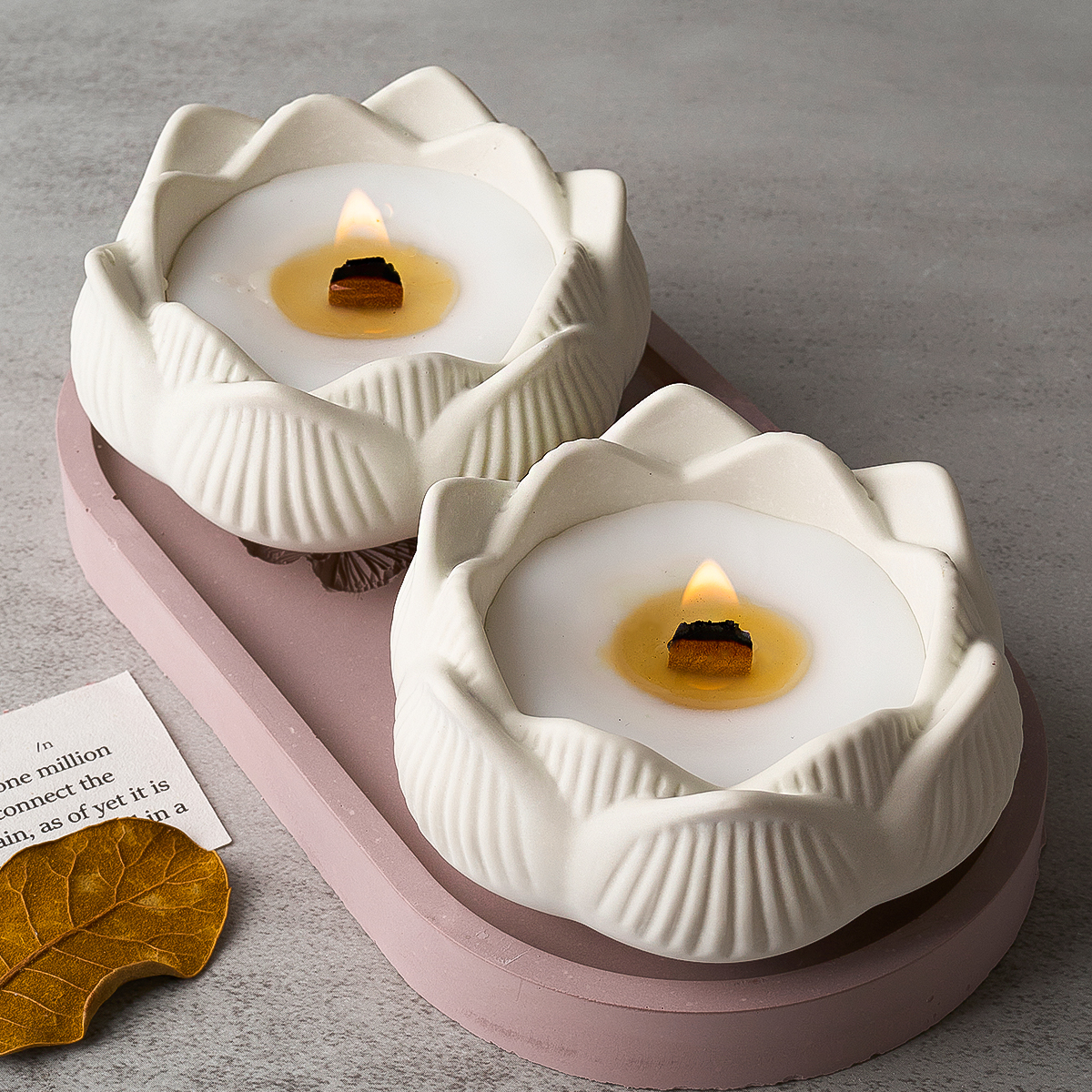 Lotus Shape Candle Holder Plas - Terrazzo Pot Cement ulasan dan harga