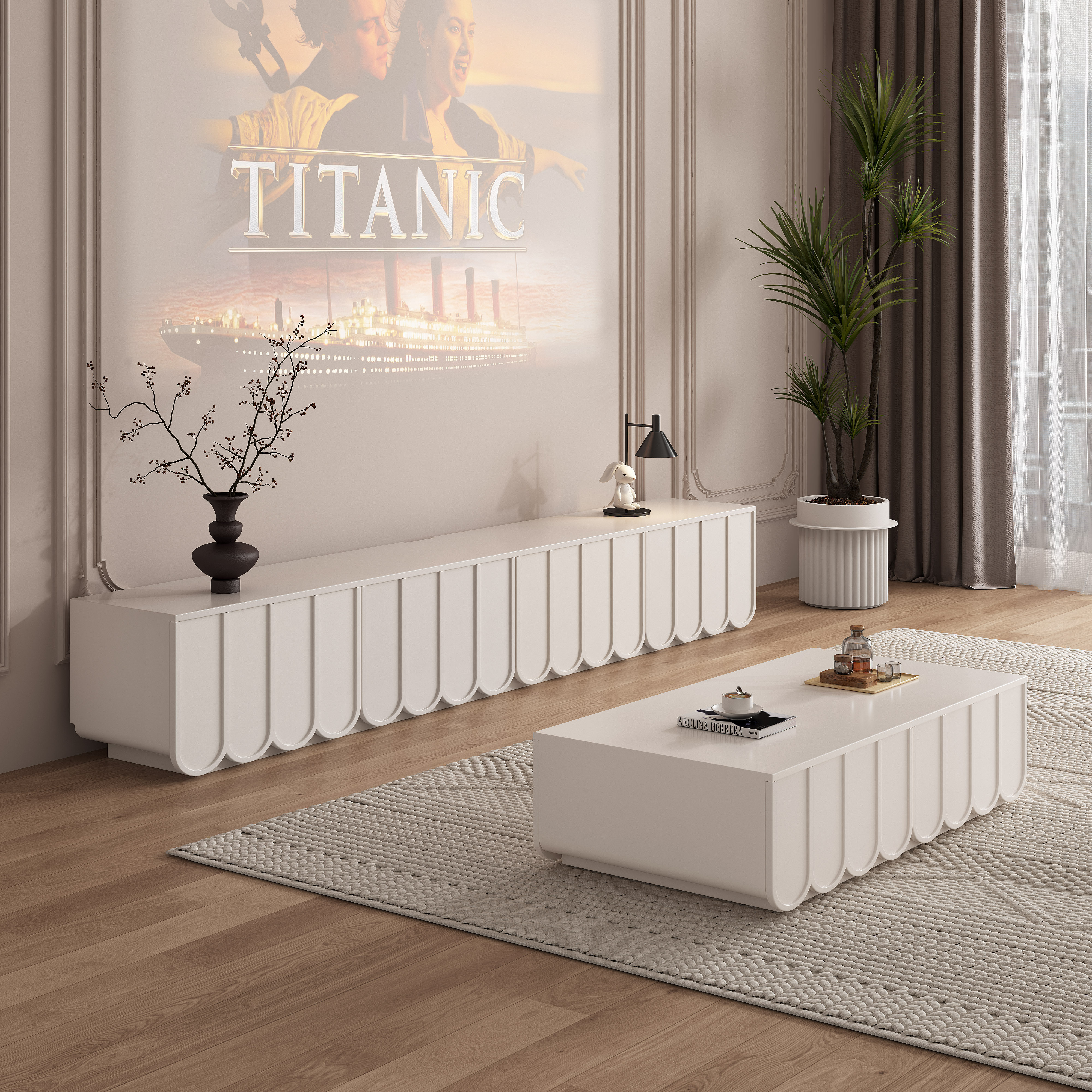 Design Modern Tv Cabinet Inter - Interior Design White And Wood ulasan dan harga