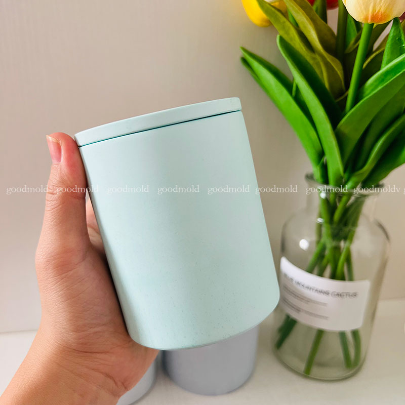 10cm Concrete Jar Silicone Mol - Terrazzo Pot Cement ulasan dan harga