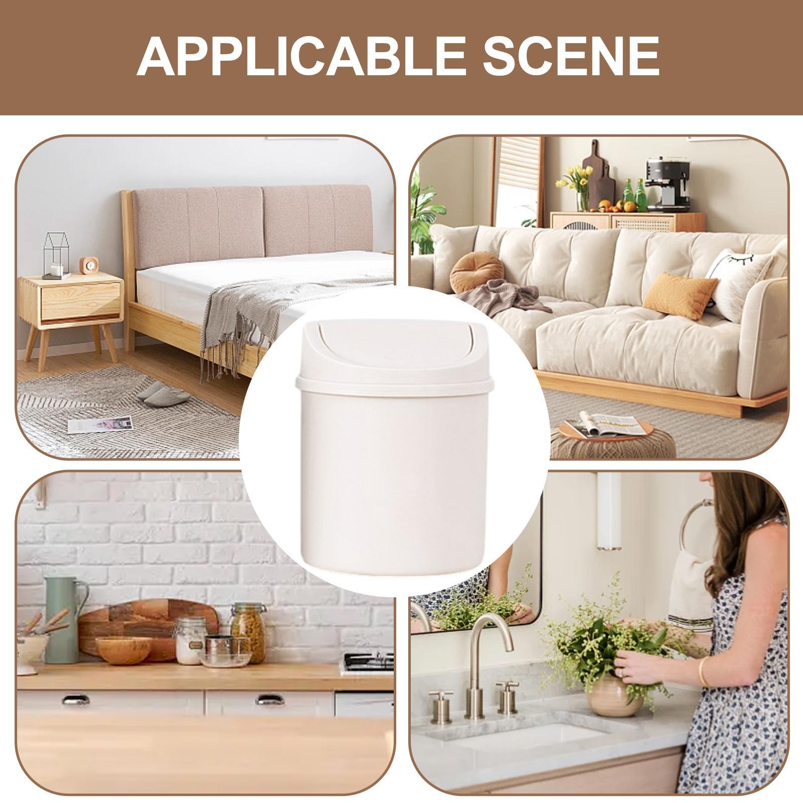 Mini Desktop Trash Can with Li - Interior Design Your Home ulasan dan harga